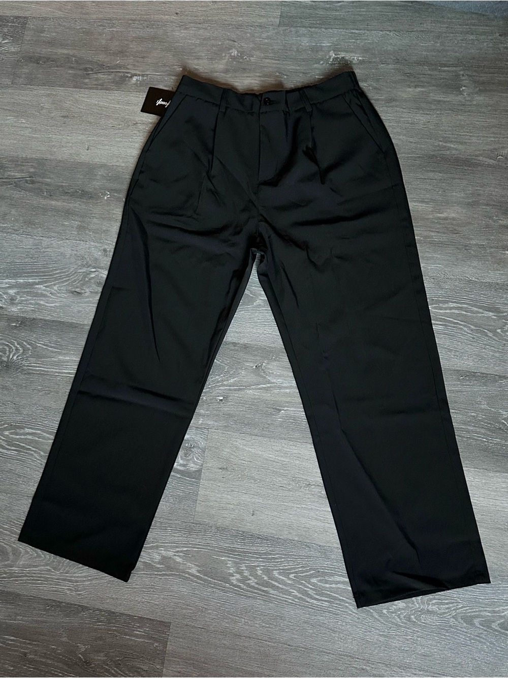 Hoooyi Relax Fit Elastic Waist Straight Leg Trousers XL